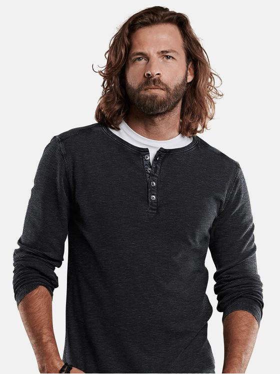 emilio adani Herren softes Henley Shirt Grau 28867