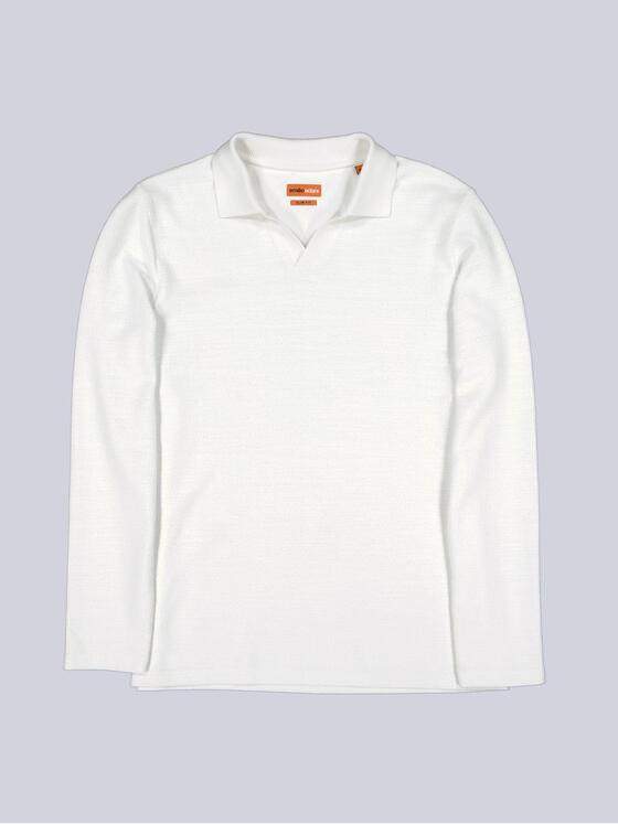 emilio adani Herren Poloshirt langarm Weiß 38445