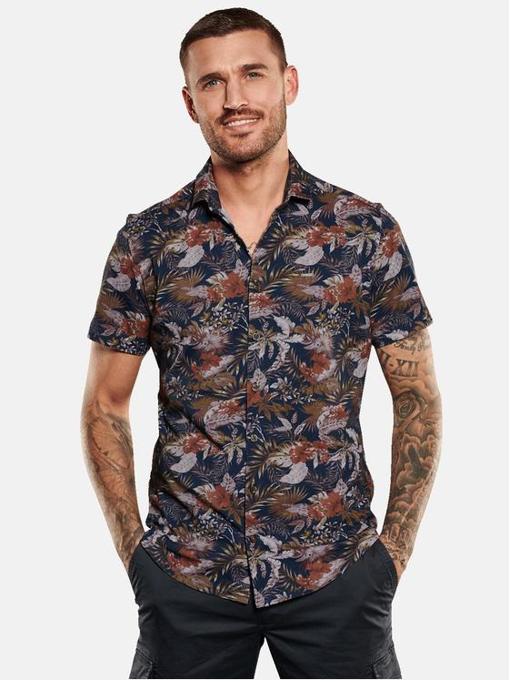 emilio adani Herren Hemd kurzarm Braun 35043