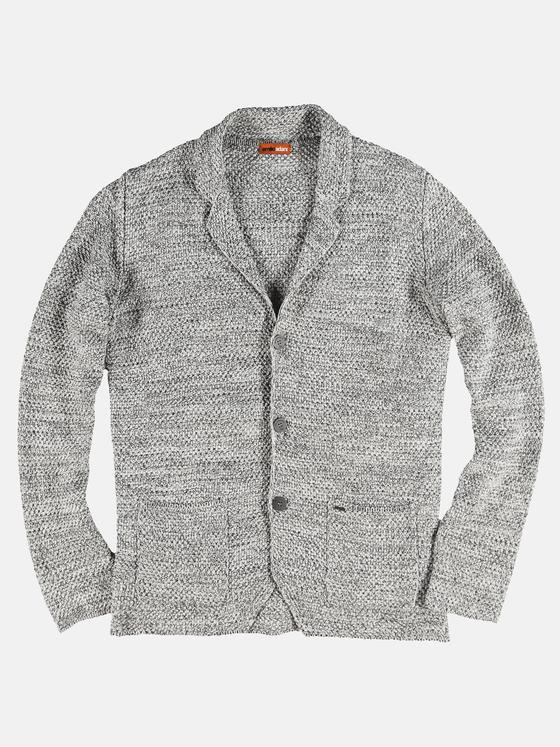 emilio adani Herren Stricksakko Silbergrau 31155