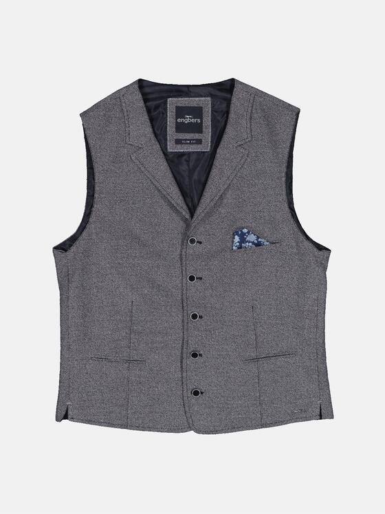 engbers Herren Sakko-Weste mit feiner Struktur Mittelblau 32602