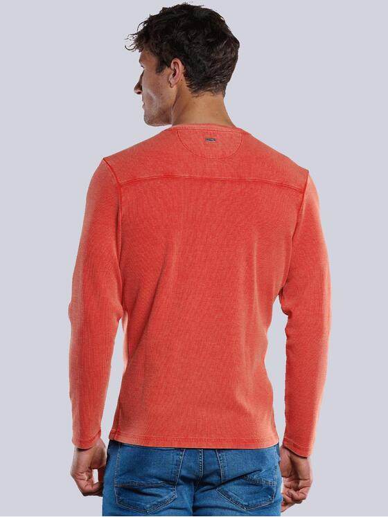 engbers Herren Langarm-Shirt mit Henley-Kragen Lachsrot 33769