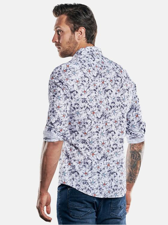 emilio adani Herren All Over Printhemd Grau 30325