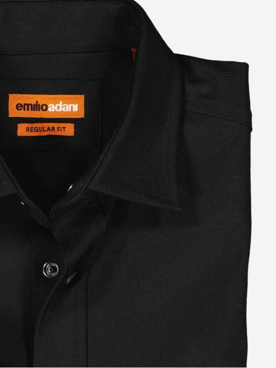 emilio adani Herren Overshirt uni Schwarz 37279