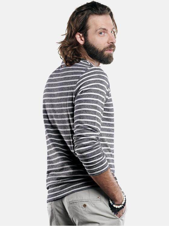 emilio adani Herren Rundhals Shirt mit besonderem Farbeffekt Grau 29641