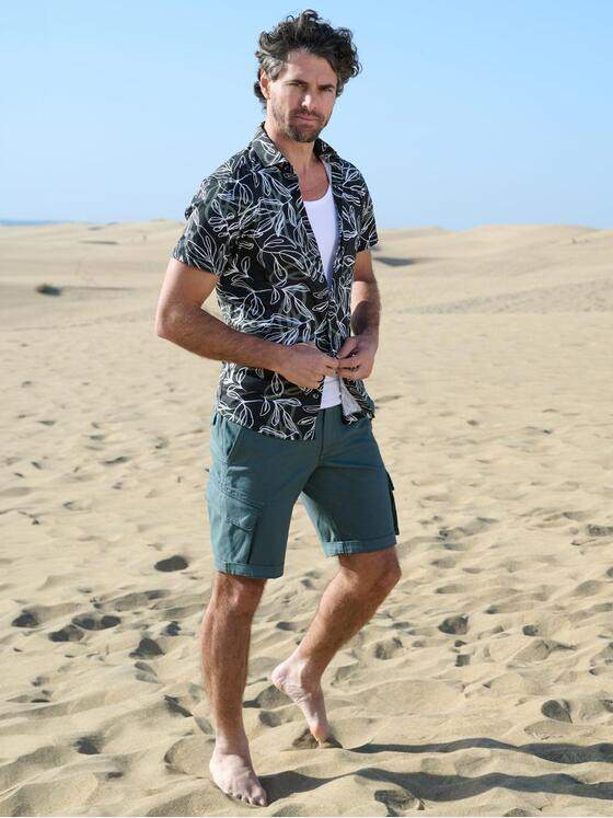 emilio adani Herren Kurzarmhemd aus Jersey Anthrazit 40697