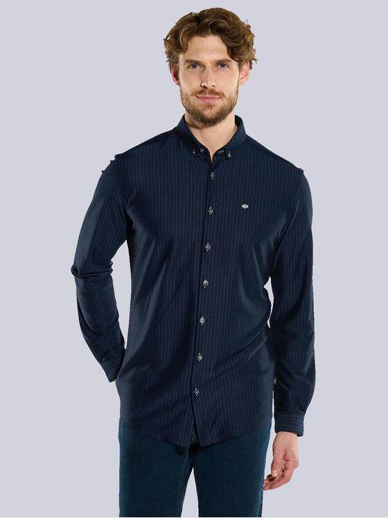 engbers Herren Langarm-Hemd gestreift Marineblau 36082