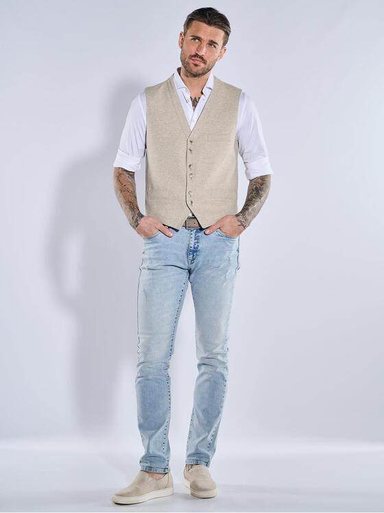 emilio adani Herren Sakko-Weste slim fit Beige 38424