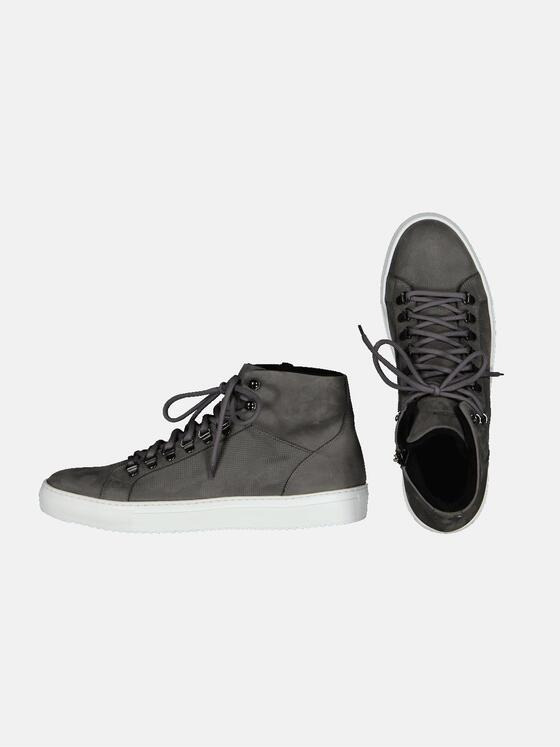 emilio adani Herren High-Sneaker aus Nubukleder Grau 31935