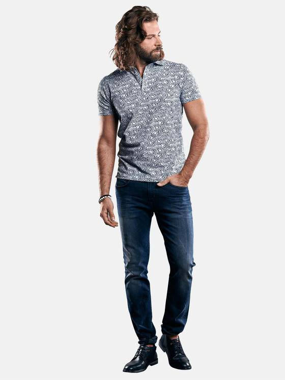 emilio adani Herren Poloshirt aus Piquégewebe und Haifischkragen Blau 29487