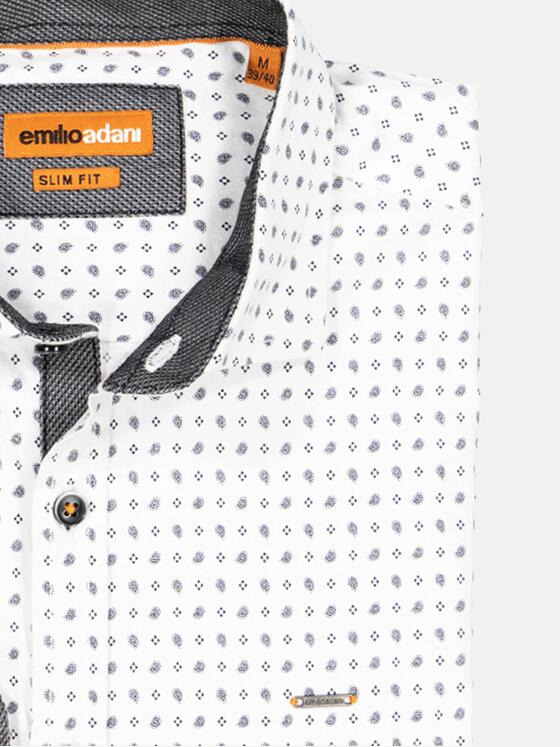 emilio adani Herren Langarm-Hemd slim fit Weiß 35308
