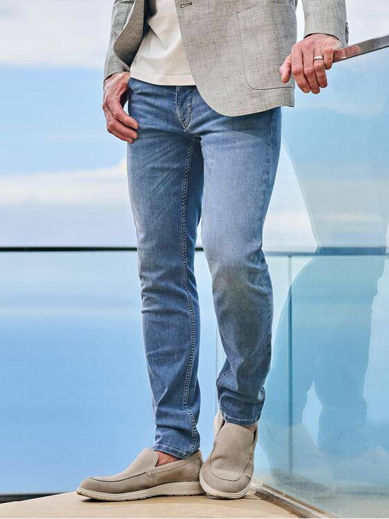 ENGBERS GERMANY Herren Super-Stretch-Jeans regular Hellblau 38861