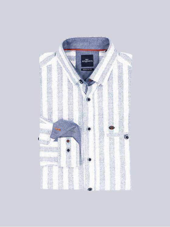 engbers Herren Langarm-Hemd strukturiert Marineblau 39127