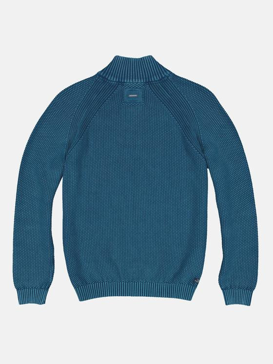 engbers Herren Pullover mit Troyerkragen Türkis 34140