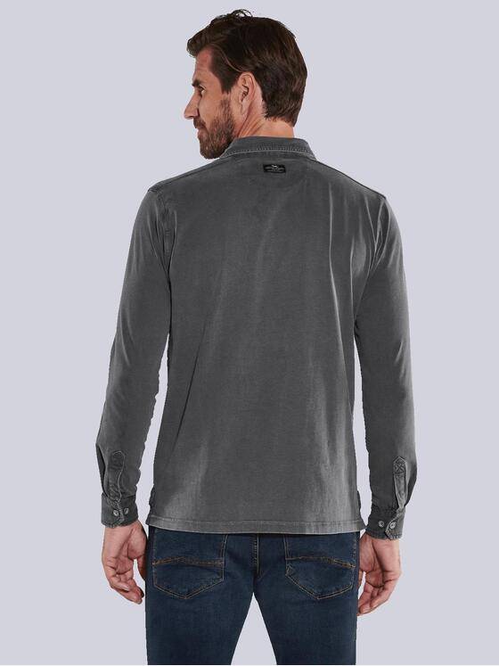 engbers Herren Langarm-Shirt mit Polokragen Grau 35682