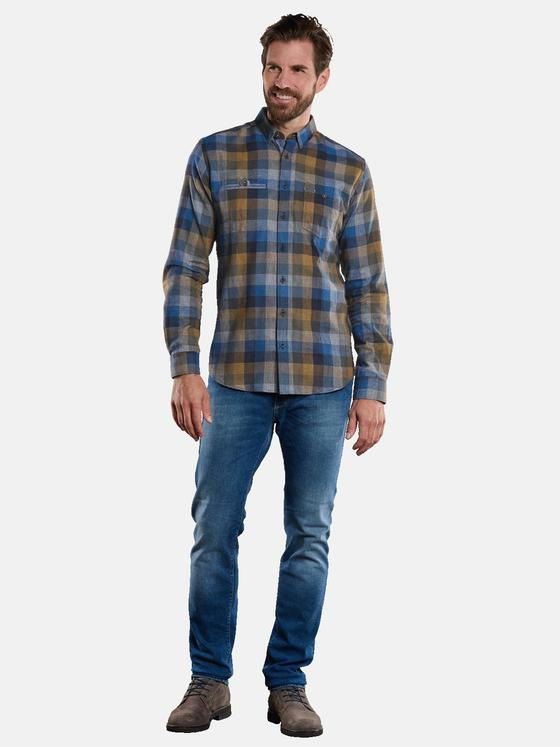 engbers Herren Langarm-Hemd kariert Orange 34156