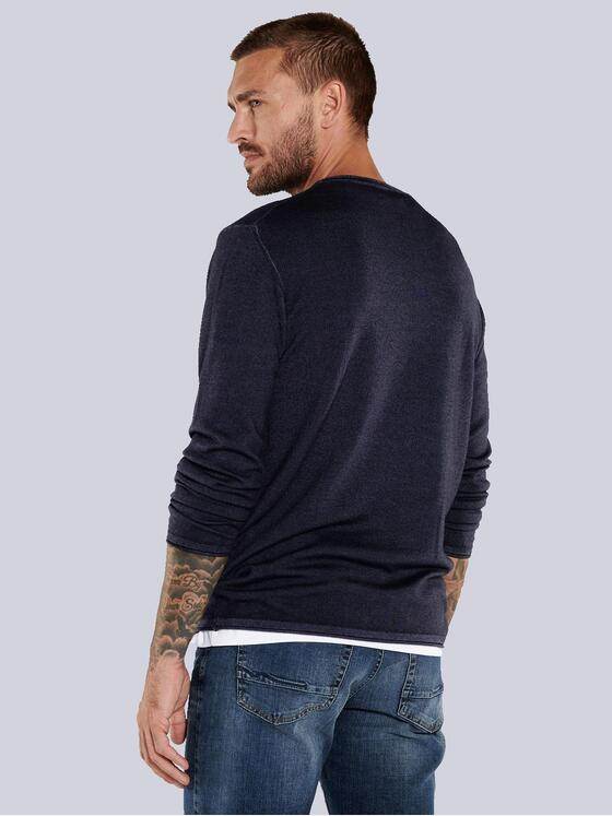 emilio adani Herren Pullover uni Blau 36143
