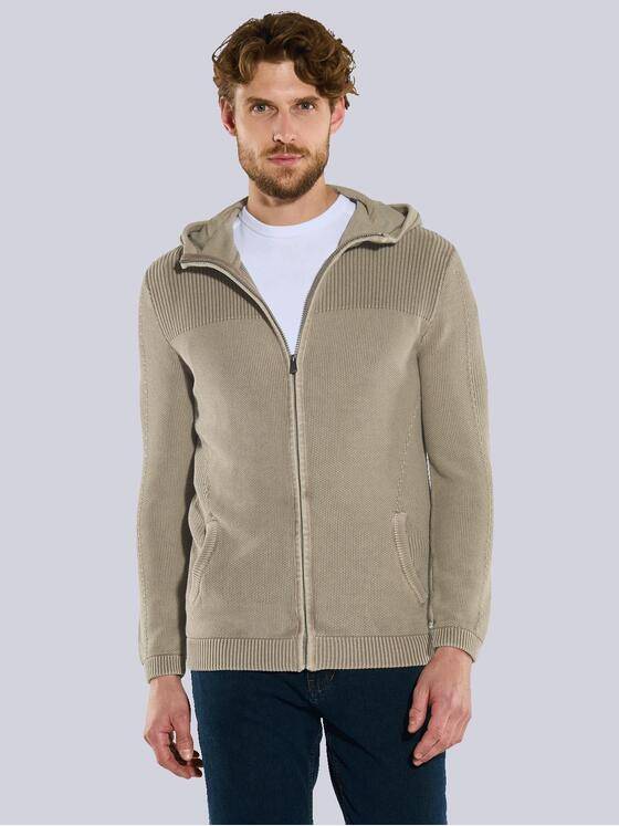 engbers Herren Strickjacke strukturiert Beige 36317