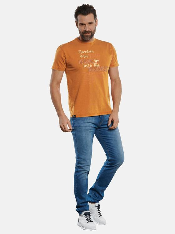 engbers Herren T-Shirt mit Stickerei Dunkelorange 32794