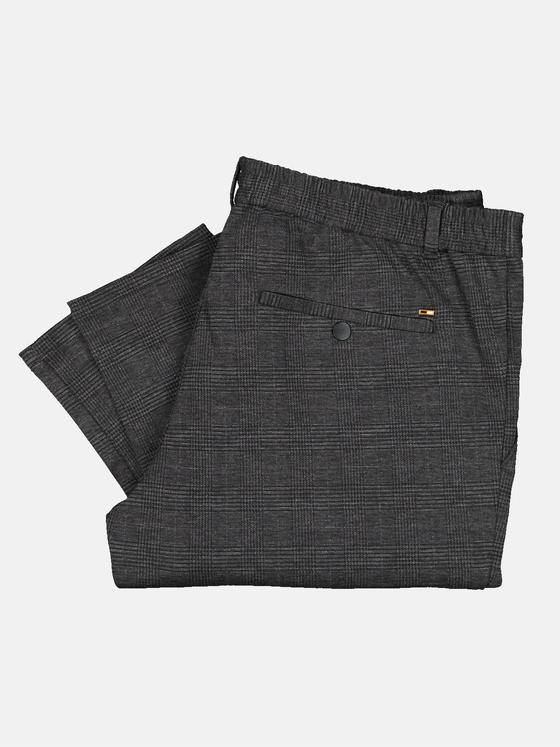 emilio adani Herren Hose dezent kariert Grau 32312