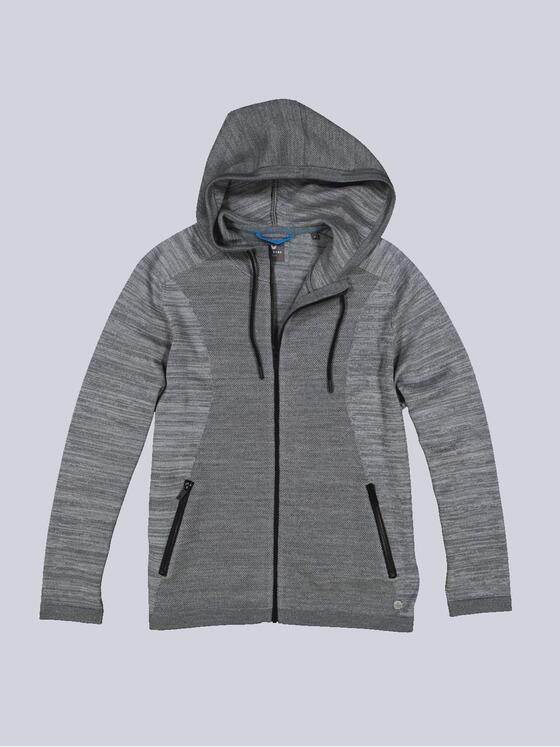 ENGBERS GERMANY Herren Cardigan mit Kapuze Silbergrau 33942