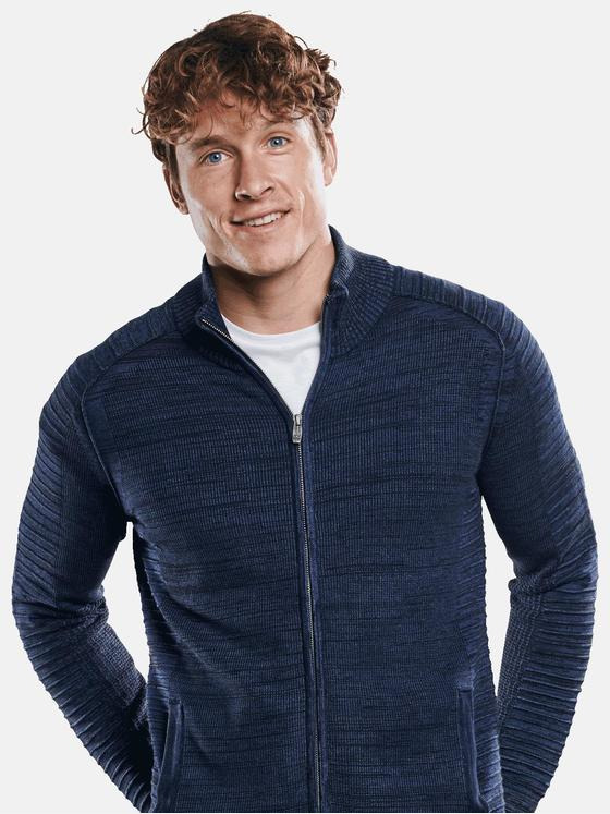 engbers Herren Modische Stehkragenjacke mit harmonischer Zweifarbigkeit Saphirblau 30984