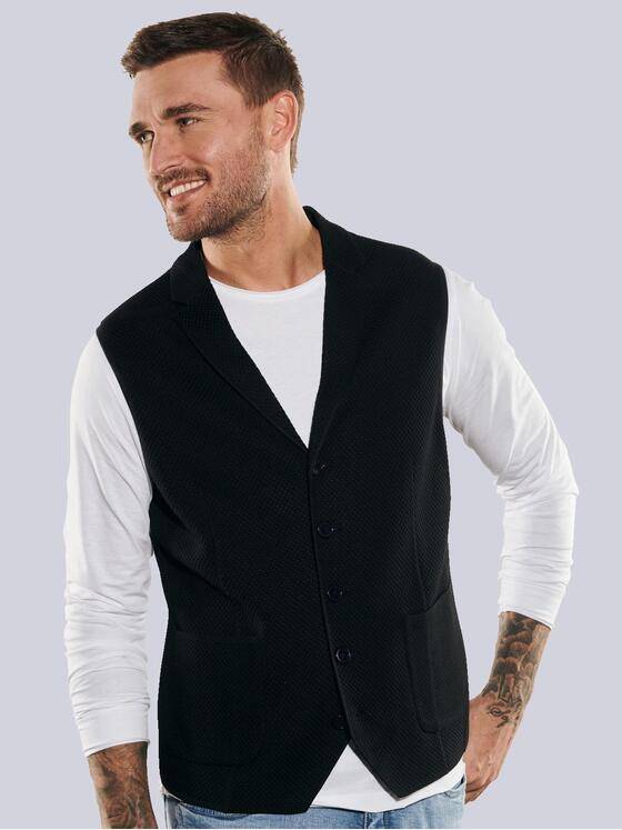 emilio adani Herren Sakko-Weste slim fit Schwarz 35266