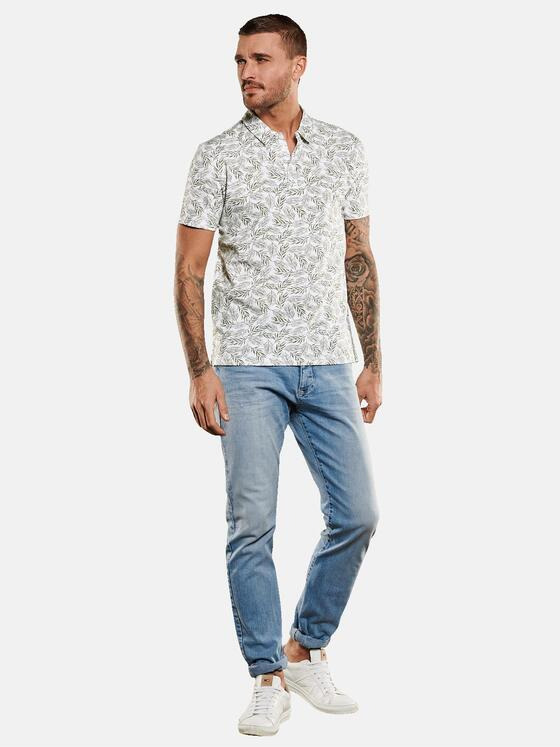 emilio adani Herren Polo-Shirt gemustert Weiß 34977