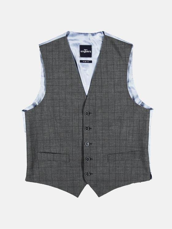 engbers Herren Stilvolle karierte Anzugweste Anthrazit 29033