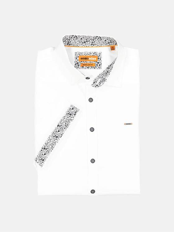 emilio adani Herren Hemd uni Weiß 35120