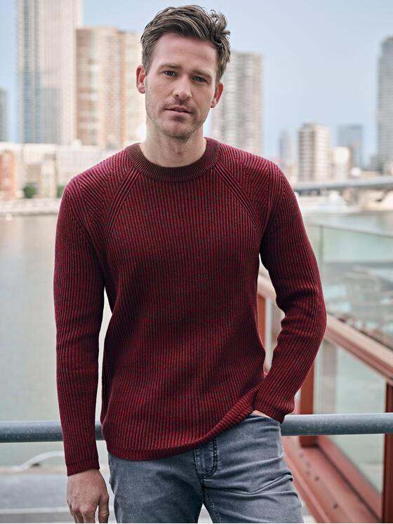 engbers Herren Pullover regular Tomatenrot 37966