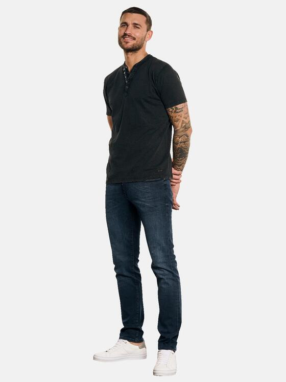 emilio adani Herren Henley-Shirt Grau 33022