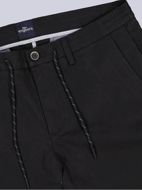 engbers Herren Chino mit Tunnelzug Schwarz 36048