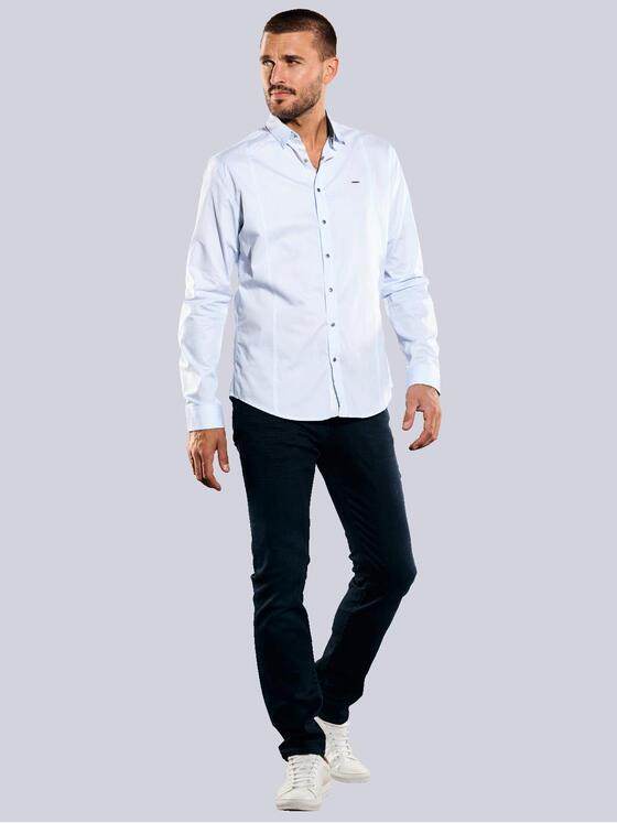 emilio adani Herren Langarm-Hemd regular Blau 35309
