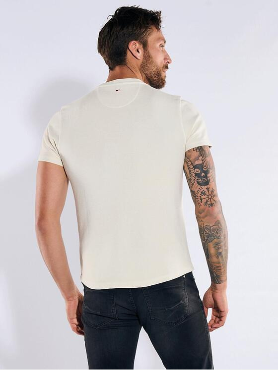 emilio adani Herren T-Shirt uni Weiß 36803