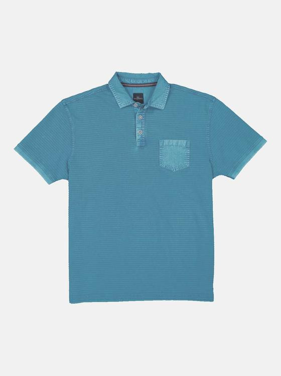 engbers Herren Polo-Shirt gestreift Türkis 35059