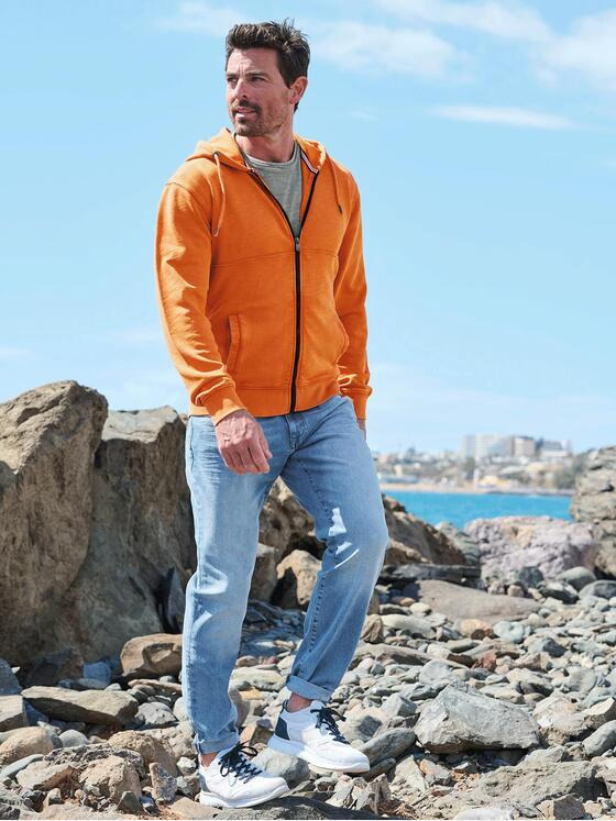 engbers Herren Sweatjacke mit Kapuze Orange 33153