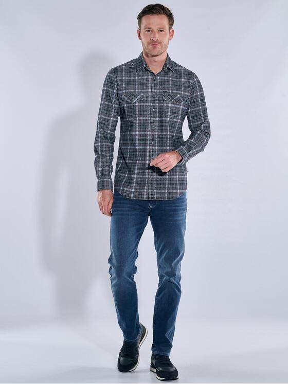 engbers Herren Langarm-Hemd gemustert Grau 39468