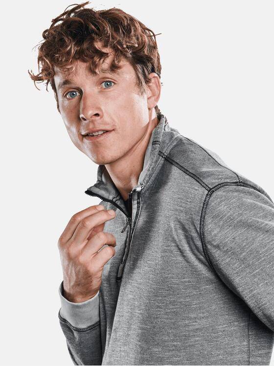 engbers Herren Sweatshirt mit einzigartigem Farbeffekt Kieselgrau 30807