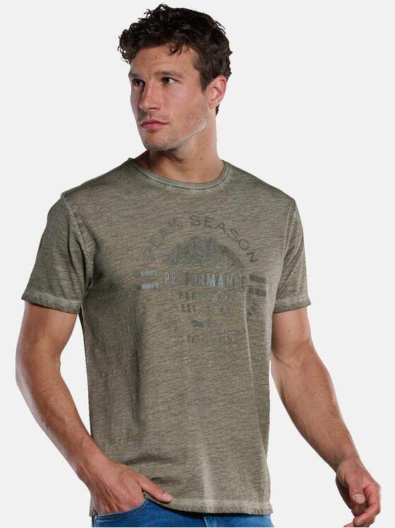 engbers Herren T-Shirt mit Print Braunbeige 33407
