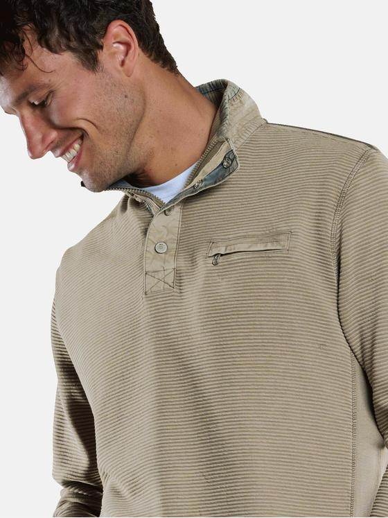 engbers Herren Sweatshirt mit Stehkragen Braunbeige 33759