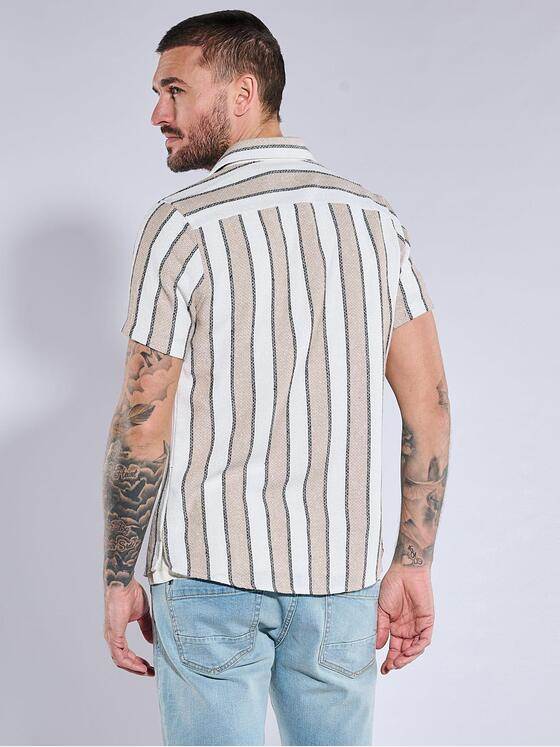 emilio adani Herren Hemd gemustert Beige 36972
