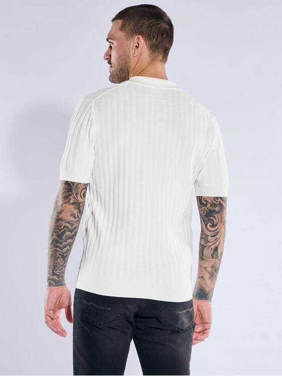 emilio adani Herren Modisches Strickpolo Reinweiss 40138