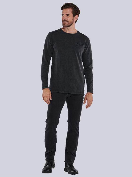 engbers Herren Langarm-Shirt uni Schwarz 35680