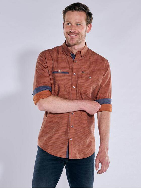 engbers Herren Langarm-Hemd strukturiert Orange 37635