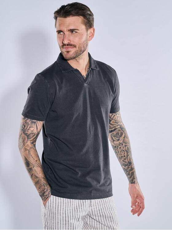 emilio adani Herren Polo-Shirt meliert Grau 38935