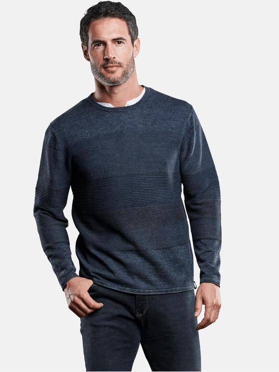 engbers Herren Pullover mit Ringelmusterung Marineblau 28920