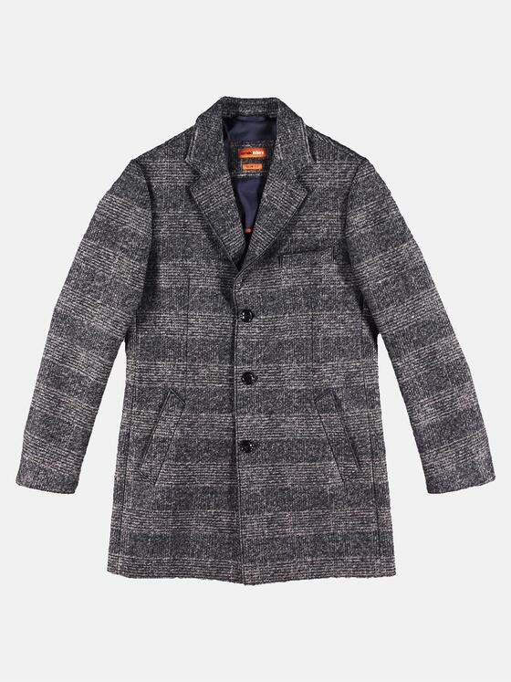 emilio adani Herren Stilvoller Karo-Mantel Blau 30226