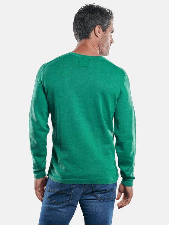 engbers Herren Sportiver Baumwollpullover mit modischem Rundhalsausschnitt Grasgruen 30432