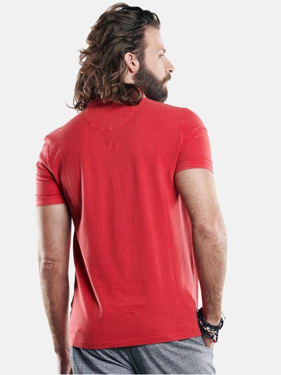 emilio adani Herren Sportives Poloshirt mit schmaler Passform Rot 29164